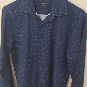 Jones New York Dark Blue Patterned Men's Shirt